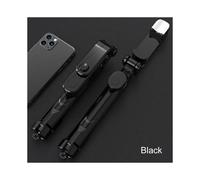 (Black) Portable Selfie Stick Phone Tripod + Bluetooth Remote & Fill Light Live Stream