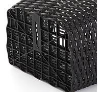 (Black) Portable Wicker Bicycle Bike Basket Plastic Shopping Basket Folk Craftsmanship Bicycle Storage Basket Gifts Camping Bicycle Basket