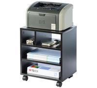 Black Portable Wooden Rolling Side Corner Printer Table Desk Home Office Wheels