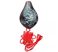 Black Pottery Flute 6-hole Musical Instrument Beginner's Guide Instrumental Decoration