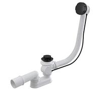 Black Powder Coated Endings Bathtub Flexible Bath Overflow Waste Drain Trap