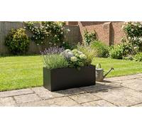 Nicoman 80Cm Galvanised Matte Black Trough Planter