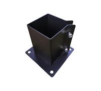 Black Powder Coated Metal Fence Post Base Support Bolt Down, 6x6 Inch (5.5x5.5 Inch Inner), Pack of 1 by mtb supplyinc