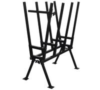 vidaXL Sturdy Woodworking Sawhorse with Adjustable Feet, 400kg Load Capacity, Black Powder Coated Steel, Easy Assembly and Storage