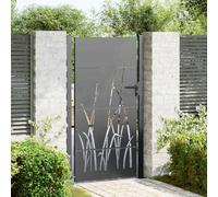 Black Powder-Coated Steel Garden Gate, 100x175 cm, Rust and Weather Resistant, Laser-Cut Design for Outdoor Garden & Terrace Security
