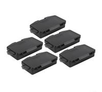 Black PP Fishing Tackle Box with 5 Compartments, Single Layer Organizer Tray for Small Hard Bait, Soft Bait and Hooks, Secure Snap Design Storage Container, 13.5x8.5x3cm(1pcs)