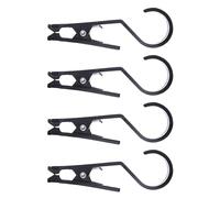 Black Pp Hanging Hooks 4 Pcs Swivel Clip Design with Crocodile Mouth
