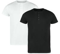 Black Premium by EMP 2-pack henley t-shirts T-Shirt black white M