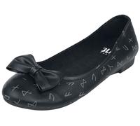 Black Premium by EMP Ballerina pumps with bow and print Ballerinas black EU38