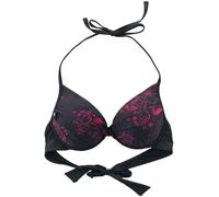 Black Premium by EMP Black Bikini Top with Skull and Roses Motif Bikini Top black L