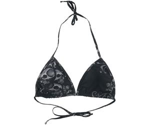 Black Premium by EMP Black Triangle Bikini Top with Skull Print Bikini Top black XL