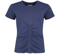 Black Premium by EMP Blue t-shirt, gathered at the front T-Shirt blue