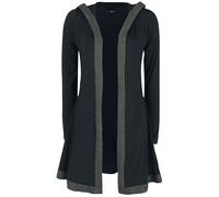 Black Premium by EMP Cardigan with Hood and Celtic-Knot Trim Cardigan black 3XL