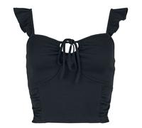 Black Premium by EMP Crop Top With Ruffles And Lace Top black L