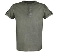 Black Premium by EMP Green T-shirt with Buttons and Turn-up Sleeves T-Shirt green XXL
