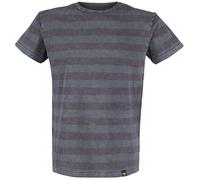 Black Premium by EMP Grey T-shirt with Horizontal Stripes and Crew Neckline T-Shirt grey 3XL