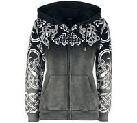 Black Premium by EMP Hoodie Jacket with Colour Gradient and Celtic Adornment Hoodie Jacket grey S