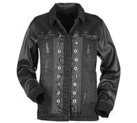 Black Premium by EMP Jeans Jacket With Faux Leather Details Denim Jacket black XS