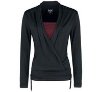 Black Premium by EMP Long sleeve shirt in wrap-around design Long-sleeve Shirt black bordeaux S