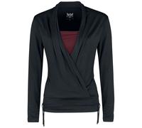 Black Premium by EMP Long sleeve shirt in wrap-around design Long-sleeved Top black bordeaux L