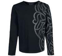 Black Premium by EMP Long-sleeve Shirt with Large Ornamentation Long-sleeved Top black XL