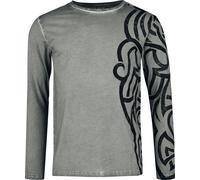 Black Premium by EMP Long sleeve with ornaments Long-sleeve Shirt grey L