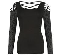 Black Premium by EMP Long-sleeved top with cold-shoulder detail Long-sleeve Shirt black S