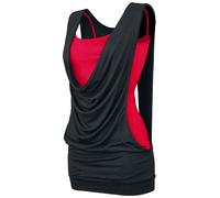 Black Premium by EMP Open Double Layer Top black red L
