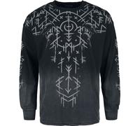 Black Premium by EMP Oversized Long-sleeved Top with runes Long-sleeve Shirt black grey XXL