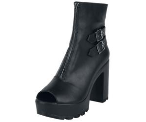 Black Premium by EMP Peep-toe ankle boot with zip Boots black EU40