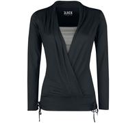 Black Premium by EMP Ribbon Longsleeve Long-sleeved Top black grey M