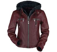 Black Premium by EMP Road Tripping Faux Leather Jacket dark red 5XL