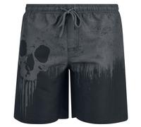 Black Premium by EMP Swim Shorts With Skull Print Swim Shorts grey black XL