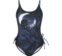Black Premium by EMP Swimsuit with Moon and Raven Swimsuit black XXL