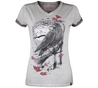 Black Premium by EMP T-shirt with Raven Print T-Shirt grey 5XL