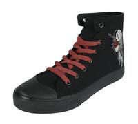 Black Premium by EMP Trainers with Rose and Skull Print Sneakers High black EU38