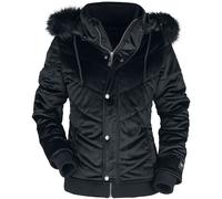 Black Premium by EMP Velvet winter jacket with faux-fur hood Winter Jacket black L