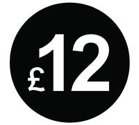 £ Black Price Stickers - 20mm, £12, 80