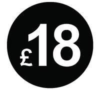 £ Black Price Stickers - 20mm, £18, 80