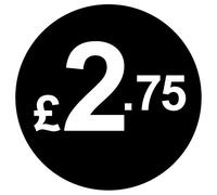 £ Black Price Stickers - 20mm, £2.75, 80