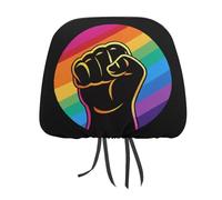 Black Pride Rainbow Peace Funny Car Headrest Covers Universal Fit Seat Head Rest Protector Auto Interior Accessories