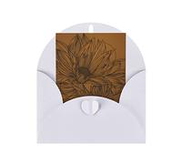 Black Print Flower Print Blank Greeting Cards, Love Buttons, Pearl Paper Envelopes Suitable For Various Occasions - Anniversary Cards, Thank You Cards, Holiday Cards, Wedding Cards, Congratulations