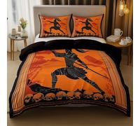 Black Printed Duvet Cover Set 3 pcs with Zipper Closure Ancient Greece Brave Warrior Hotel Quality Microfiber Single Quilt Cover Bedding Sets Ultra Soft Hypoallergenic 135 x 200 cm Duvet Cover
