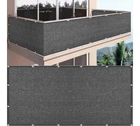 Black Privacy Net Fence Screen 6m x 26m 180g/m² HDPE Balcony Cover Weatherproof Wind Protection for Garden Sports Field & Outdoor Use Eyelet Reinforced