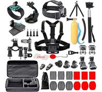 Black pro 60 in 1 Camera Accessories Kit Compatible with GoPro Hero 13 12 11 10 9 8 7 6 5/Session 5/Hero 4/3+/3/2/1, Insta360, DJI Osmo Action, AKASO, APEMAN, Campark, SJCAM
