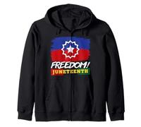 Black Proud African American for Juneteenth Flag Men Women Zip Hoodie