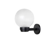 Black PS Plastic Waterproof and Rustproof Wall Sconce Lamp, Modern Minimalist White Sphere Wall Lantern for Park Courtyard Garden