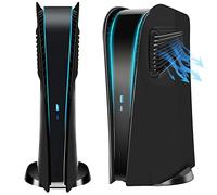 Black PS5 Digital Faceplate with Cooling Vents Cover Curved Replacement Plates Shell Accessory for Playstation 5 Digital Edition