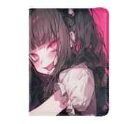 Black Psycho Anime Leather Passport Holder Cover Wallet for travel Travel Documents Organizer Protector Travel Passport Wallet With Vaccination Card Slot for men Waterproof