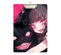 Black Psycho Anime Womens clipboard Standard Hole for Teacher Nursing Size 9 x 12 Silver